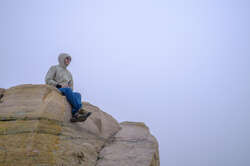 Enjoying the View up the Jasper Skytram
