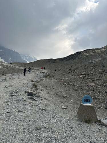 Ice recedes 5 meters per year