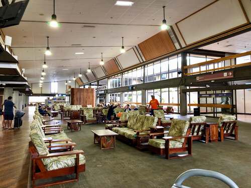 Legit old-timey furniture in the Hilo International Airport